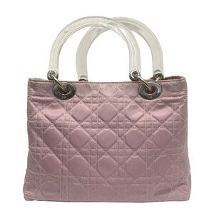 Christian Dior Lady Shoulder Bag Pink Clear Handbag